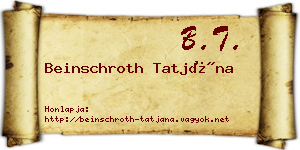 Beinschroth Tatjána névjegykártya